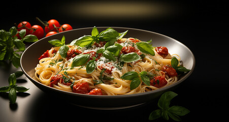 Savor the Flavor, Realistic Image of Spaghetti with Meatballs and Tomato Sauce, Emphasizing Tasty, Nutritious Dining.