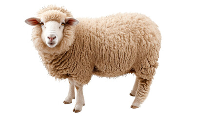 Fototapeta premium Sheep Standing on Transparent Background