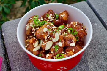 Famous Fried Chicken in Red Bucket from Gangneung Jungang Market