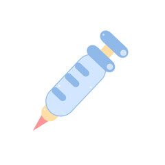 Syring with needle, Pencil flat icon