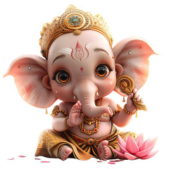 Baby Ganesha watercolor Clipart PNG High quality , Cute Ganesh illustration, royal elephant bundle