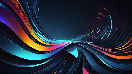 An abstract futuristic image, featuring sleek lines, geometric shapes, and vibrant colors, creating a modern and dynamic backdrop suitable for an ultra theme wallpaper. abstract background with waves