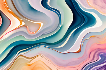 Closeup of abstract watercolor paint background texture with liquid fluid marbled paper texture banner texture. Generative AI (생성형 AI)