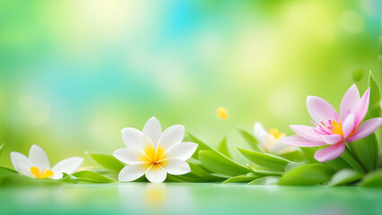 An image of a blurred springtime background with vibrant colors, perfect for a holiday-themed wallpaper in an ultra theme.