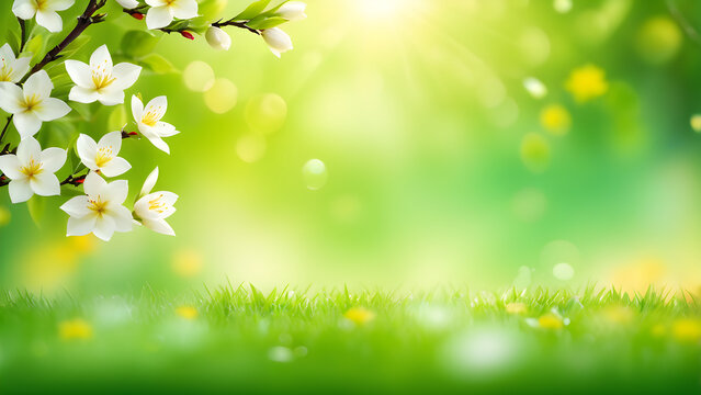 An image of a blurred springtime background with vibrant colors, perfect for a holiday-themed wallpaper in an ultra theme.