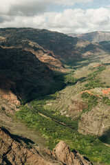 Aerial View of Waimea Canyon State Park, Kauai County, Hawaii, United States.