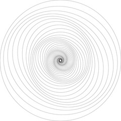 Spiral with lines in circle. Geometric art