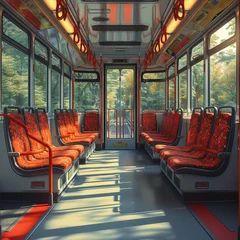 Gordijnen tram in the city © Dima