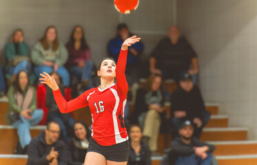 teen volleyball player in gymnase play her sport © Louis-Paul Photo