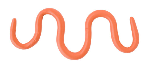 Orange plasticine isolated on transparent background.