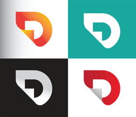 Vector template for an abstract monogram symbol, letter D.