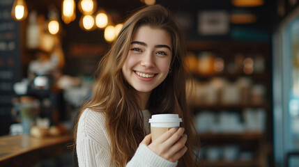 A girl holding a cup of coffee