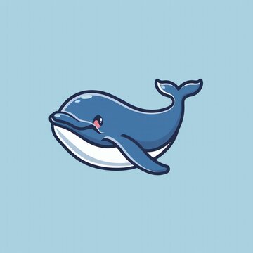 Flat design cute dolphin vector for logo or branding.