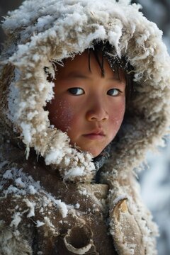 A young Mongolian boy portrait