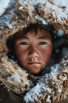 A young Mongolian boy portrait