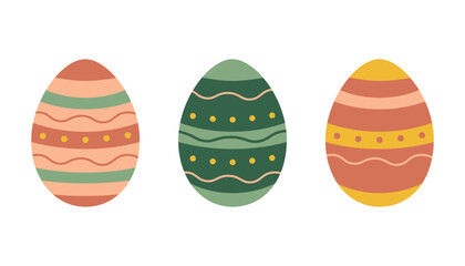 Easter eggs set. Vector isolated illustration. Decorative elements for packaging, background, print