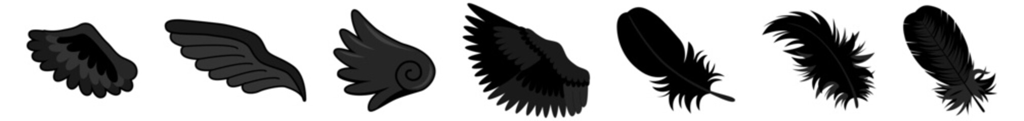 黒い羽根セット※Affinity Designer作成svgファイル