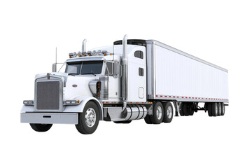 Reliable Semi Trailer Truck for Transportation on Transparent Background, PNG