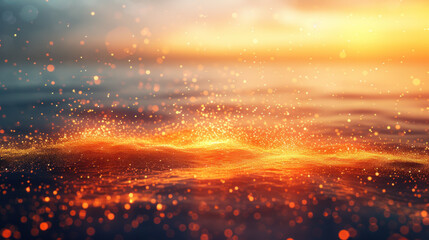 Dream-like glittering water surface, sea waves