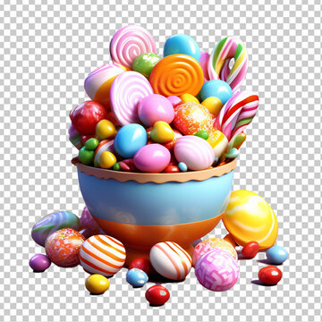 3d Easter candy in Bowl