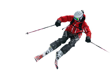 Enjoy the Slopes with Exciting Skiing on Transparent Background, PNG