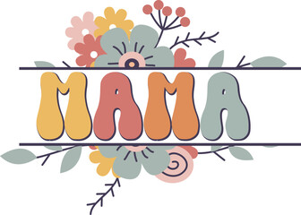 Mama Wavy Groovy T shirt design