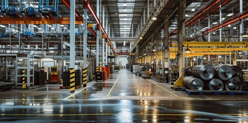 Fototapeta premium Factory of the Future: Showcasing the Heart of Industrial Innovation through Striking Visuals