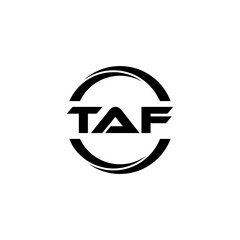TAF letter logo design with white background in illustrator, cube logo, vector logo, modern alphabet font overlap style. calligraphy designs for logo, Poster, Invitation, etc.