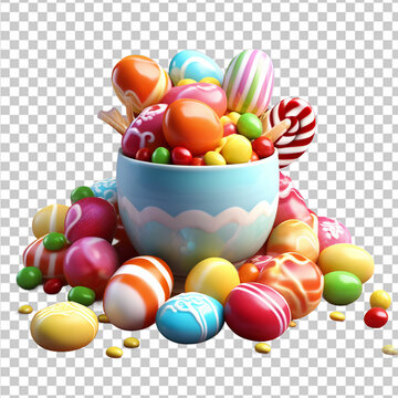 3d Easter candy in Bowl