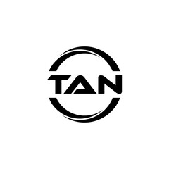 TAN letter logo design with white background in illustrator, cube logo, vector logo, modern alphabet font overlap style. calligraphy designs for logo, Poster, Invitation, etc.