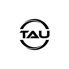 TAU letter logo design with white background in illustrator, cube logo, vector logo, modern alphabet font overlap style. calligraphy designs for logo, Poster, Invitation, etc.