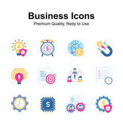 Grab this premium quality business and finance icons set