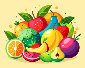 fruit berry crop healthy food vector illustration grain product harvest 