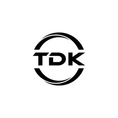 TDK letter logo design with white background in illustrator, cube logo, vector logo, modern alphabet font overlap style. calligraphy designs for logo, Poster, Invitation, etc.