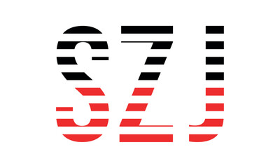 SZJ three initial letter iconic line negative space minimal logo design vector template. monogram, abstract, wordmark, business, typography, minimalist, brand, company, flat, modern, unique, simple