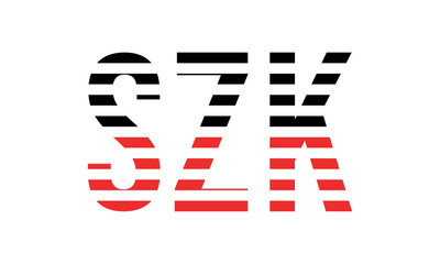 SZK three initial letter iconic line negative space minimal logo design vector template. monogram, abstract, wordmark, business, typography, minimalist, brand, company, flat, modern, unique, simple