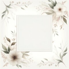 Subtle floral background, minimal aesthetics, clear white space at the center for text or design