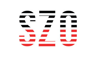 SZO three initial letter iconic line negative space minimal logo design vector template. monogram, abstract, wordmark, business, typography, minimalist, brand, company, flat, modern, unique, simple