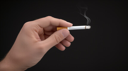 Un homme fumeur tenant une cigarette dans sa main