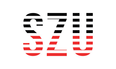 SZU three initial letter iconic line negative space minimal logo design vector template. monogram, abstract, wordmark, business, typography, minimalist, brand, company, flat, modern, unique, simple