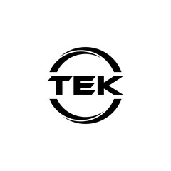 TEK letter logo design with white background in illustrator, cube logo, vector logo, modern alphabet font overlap style. calligraphy designs for logo, Poster, Invitation, etc.