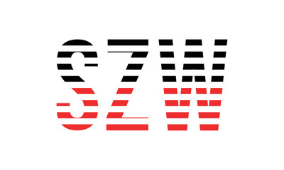 SZW three initial letter iconic line negative space minimal logo design vector template. monogram, abstract, wordmark, business, typography, minimalist, brand, company, flat, modern, unique, simple