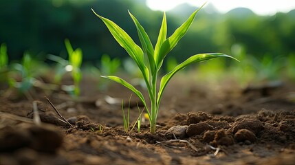 farming young corn plant