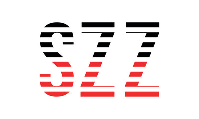 SZZ three initial letter iconic line negative space minimal logo design vector template. monogram, abstract, wordmark, business, typography, minimalist, brand, company, flat, modern, unique, simple