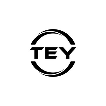 TEY letter logo design with white background in illustrator, cube logo, vector logo, modern alphabet font overlap style. calligraphy designs for logo, Poster, Invitation, etc.