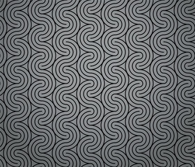 The geometric pattern with wavy lines. Seamless vector background. Black and gray texture. Simple lattice graphic design