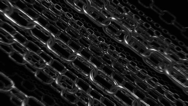 A looping background of metal chains