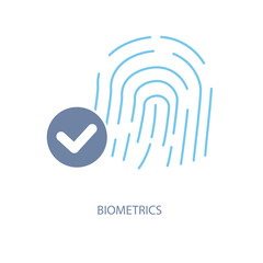 biometrics concept line icon. Simple element illustration. biometrics concept outline symbol design.
