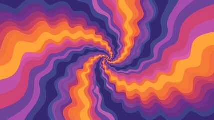 Dynamic spiral optical illusion  vibrant whirling motion in colorful square moire pattern - obrazy, fototapety, plakaty
