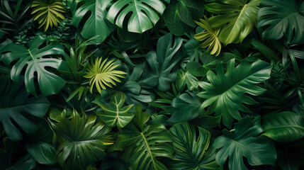 Botanical. Jungle leaves background. closeup nature view of green leaf and palms background. Flat lay, dark nature concept, tropical leaf. adventure nature background of green forest, tropical forest.